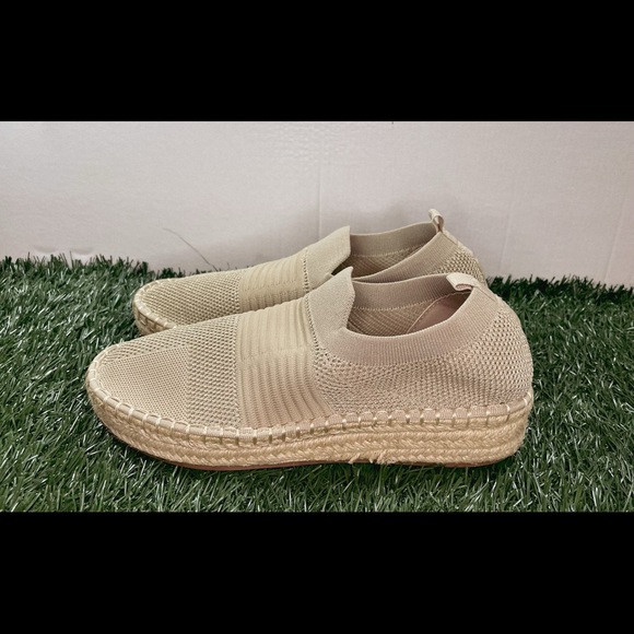 Fergalicious by Fergie Platform Slip-On Flats (Tan w/ Gold). Our Inventory:1-6 - Picture 2 of 6
